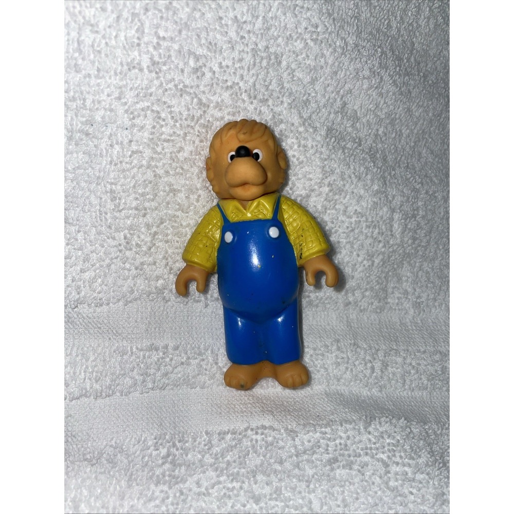 VTG The Berenstain Bears Papa Bear Flocked Toy Figure 1986 80s Cartoons 3"